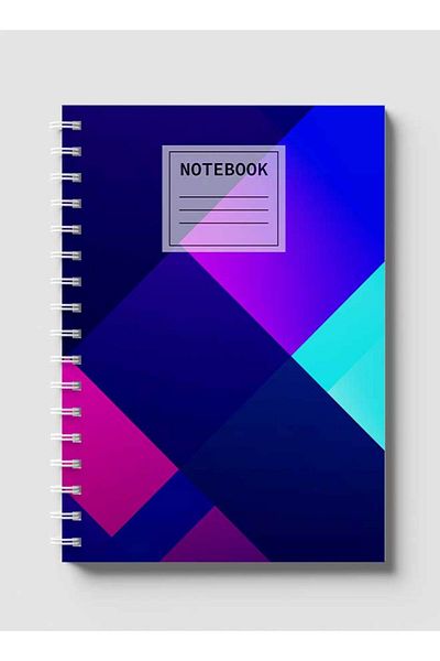 LOWHA Spiral Notebook with Front and Back Hard Covers Featuring Gradient Design