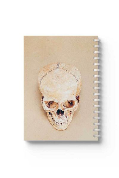 LOWHA Spiral Notebook with Front and Back Hard Covers Featuring Skull Design