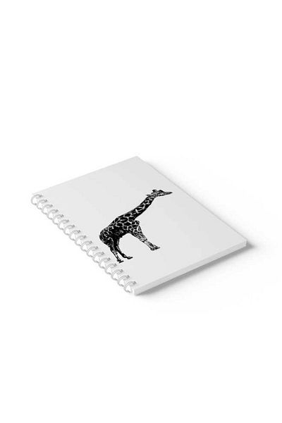 LOWHA Spiral Notebook with Front and Back Hard Covers Featuring Giraffe Design