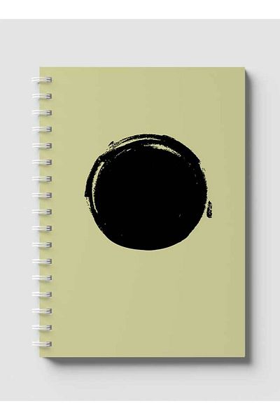 LOWHA Spiral Notebook with Front and Back Hard Covers Featuring Abstract Black Circle Shade Design