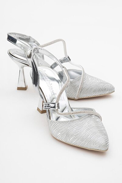 CCWAY AYAKKABI Pantofi de damă cu toc cu șireturi SILVER WATER