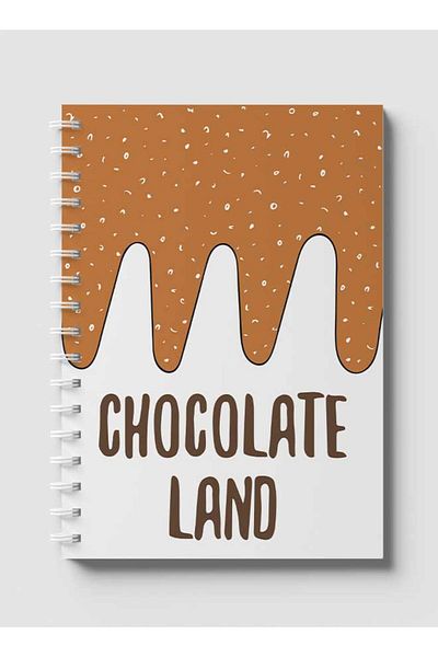 LOWHA Spiral Notebook with Front and Back Hard Covers Featuring Chocolate Land Design