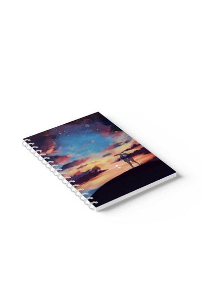 LOWHA Spiral Notebook with Front and Back Hard Covers Featuring Soul Design