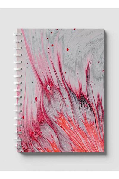 LOWHA Spiral Notebook with Front and Back Hard Covers Featuring Liquid Colored Design
