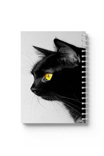 LOWHA دفتر ملاحظات حلزوني مع غلافين أمامي وخلفي صلبين بتصميم قطة