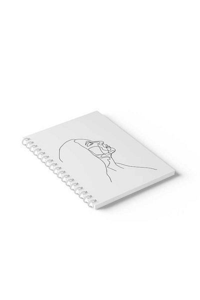 LOWHA Spiral Notebook with Front and Back Hard Covers Featuring Girl Design