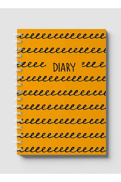 LOWHA Spiral Notebook with Front and Back Hard Covers Featuring Cursive Writing Diary Design
