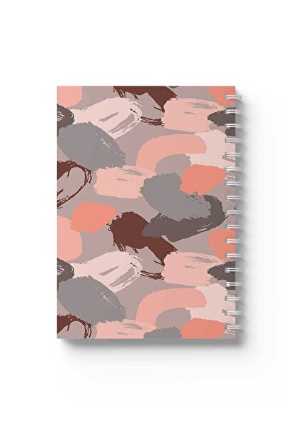 LOWHA دفتر ملاحظات حلزوني مع غلافين أمامي وخلفي صلبين بتصميم أشكال ملونة