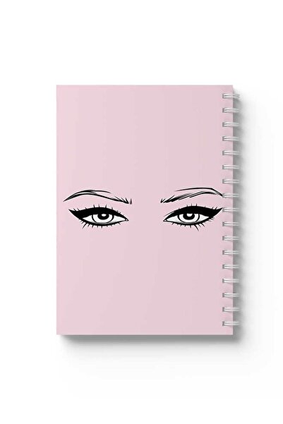 LOWHA دفتر ملاحظات حلزوني مع غلافين أمامي وخلفي صلبين بتصميم عيون