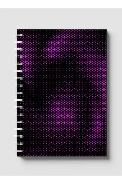 LOWHA Spiral Notebook with Front and Back Hard Covers Featuring Swirl Halftone Purple Design