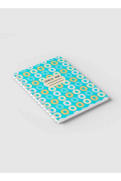 LOWHA Spiral Notebook with Front and Back Hard Covers Featuring Seamlesss Circles Design