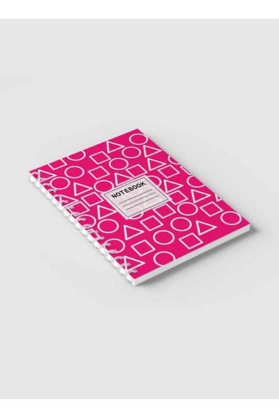 LOWHA Spiral Notebook with Front and Back Hard Covers Featuring Squid Game Shapes Design