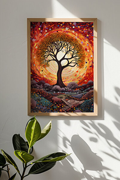 Artavessa One Piece Real Raw Wooden Framed Mosaic Themed Painting - Model 15