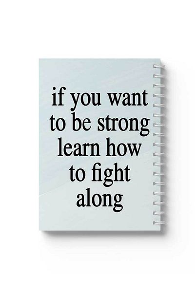 LOWHA Spiral Notebook with Front and Back Hard Covers Featuring If You Want to Be Strong Design