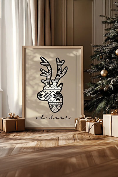 Artavessa لوحة ذات إطار خشبي خام حقيقي قطعة واحدة لعيد رأس السنة الجديدة - مو...