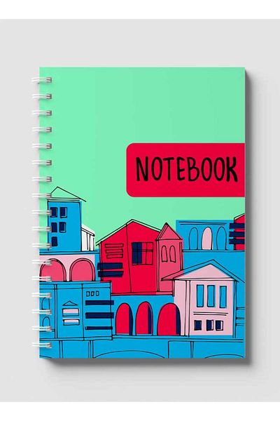 LOWHA Spiral Notebook with Front and Back Hard Covers Featuring Notebook Seamless Design