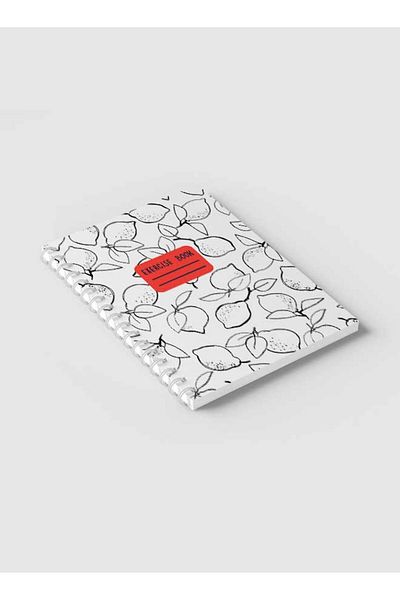 LOWHA Spiral Notebook with Front and Back Hard Covers Featuring Colorless Lemon Design