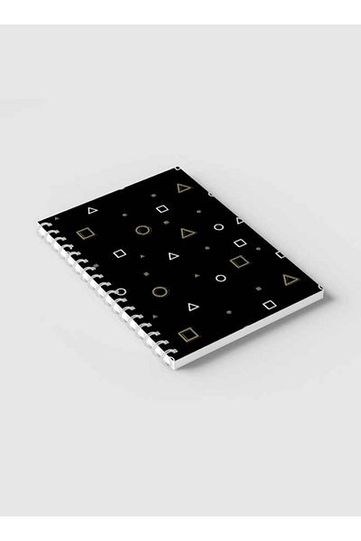 LOWHA Spiral Notebook with Front and Back Hard Covers Featuring Squid Game Shapes Design