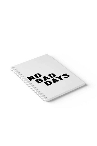 LOWHA Spiral Notebook with Front and Back Hard Covers Featuring No Bad Days Design