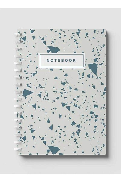 LOWHA Spiral Notebook with Front and Back Hard Covers Featuring Terrazzo Abstract Design