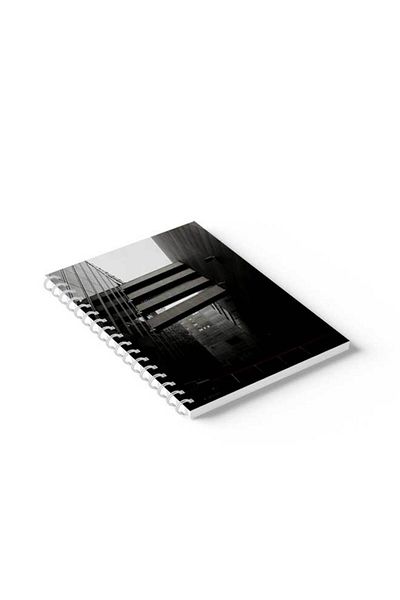LOWHA Spiral Notebook with Front and Back Hard Covers Featuring Aisles Design