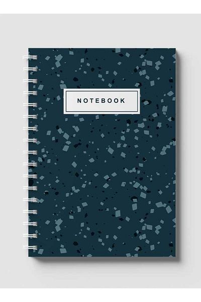 LOWHA Spiral Notebook with Front and Back Hard Covers Featuring Terrazzo Abstract Design