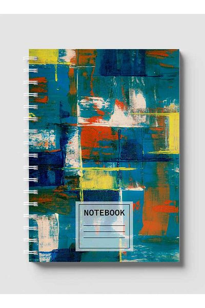 LOWHA Spiral Notebook with Front and Back Hard Covers Featuring Mixed Hand Paint Design