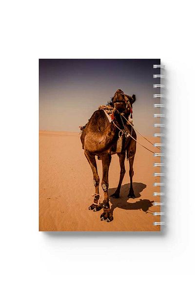 LOWHA Spiral Notebook with Front and Back Hard Covers Featuring Camel Design