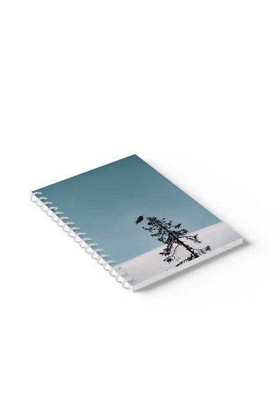LOWHA Spiral Notebook with Front and Back Hard Covers Featuring Tree with A bird Design