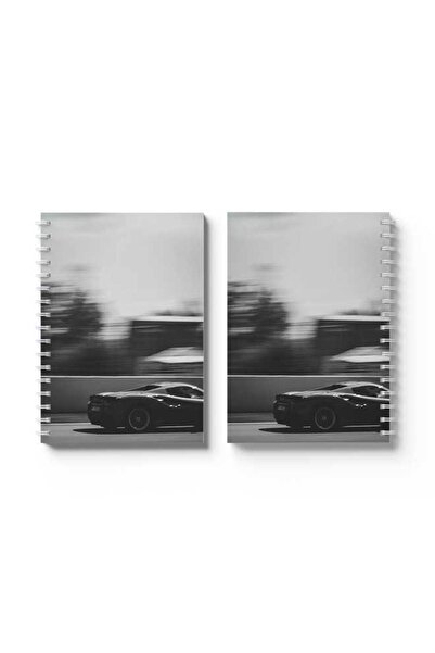 LOWHA دفتر ملاحظات حلزوني مع غلافين أمامي وخلفي صلبين بتصميم سيارات السباق