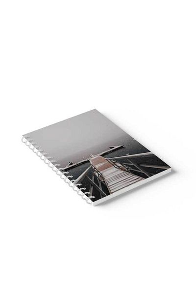 LOWHA Spiral Notebook with Front and Back Hard Covers Featuring Into the Sea Design