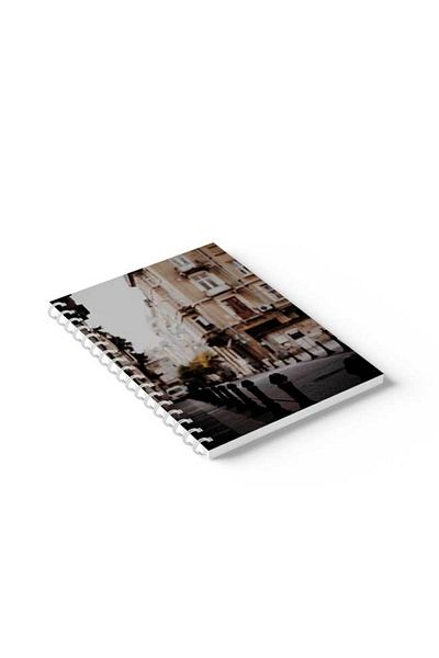 LOWHA Spiral Notebook with Front and Back Hard Covers Featuring Classic Street Design