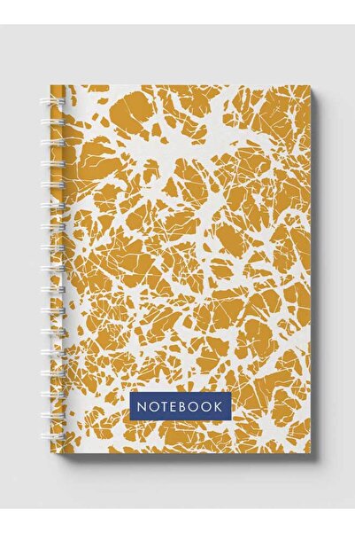 LOWHA Spiral Notebook with Front and Back Hard Covers Featuring Gold Abstract Texture Design