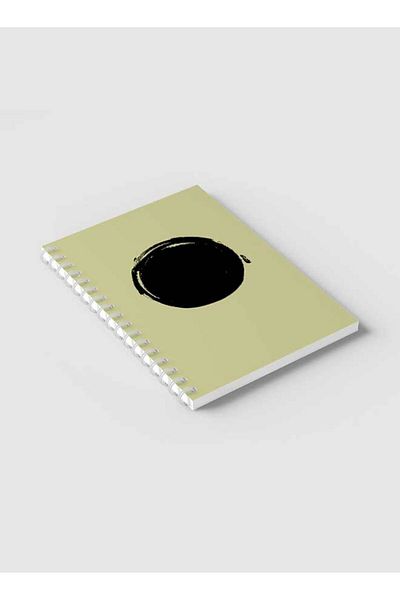 LOWHA Spiral Notebook with Front and Back Hard Covers Featuring Abstract Black Circle Shade Design