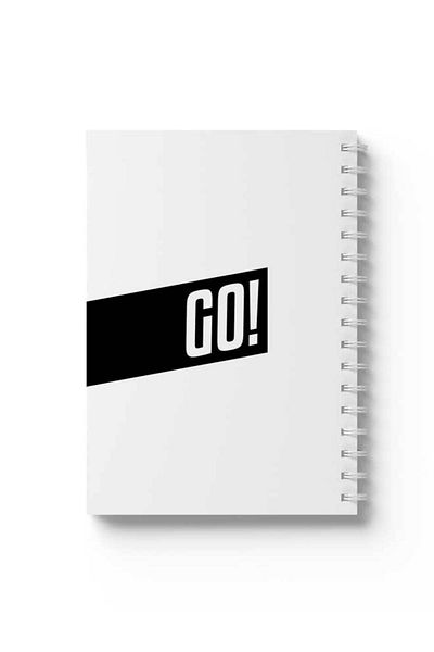 LOWHA Spiral Notebook with Front and Back Hard Covers Featuring Go! Design