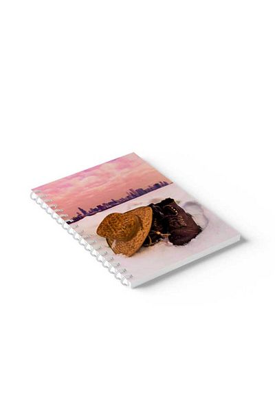 LOWHA Spiral Notebook with Front and Back Hard Covers Featuring Hat And Boots Design