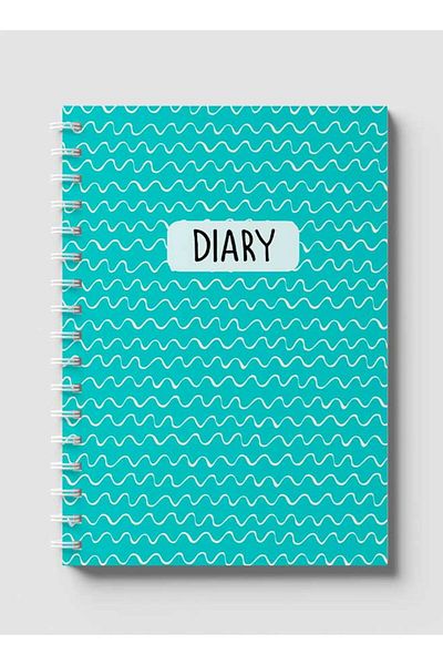 LOWHA Spiral Notebook with Front and Back Hard Covers Featuring Waves Design