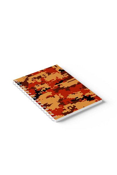 LOWHA Spiral Notebook with Front and Back Hard Covers Featuring Pixels Design