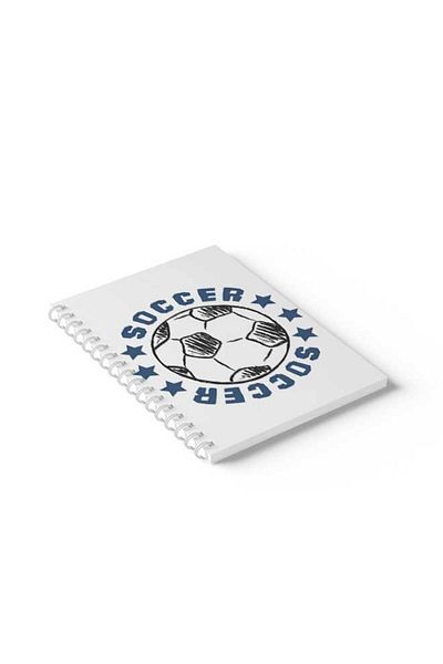 LOWHA Spiral Notebook with Front and Back Hard Covers Featuring Soccer Design