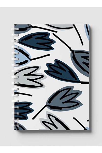 LOWHA دفتر ملاحظات حلزوني مع غلافين أمامي وخلفي صلبين بتصميم أوراق الشجر