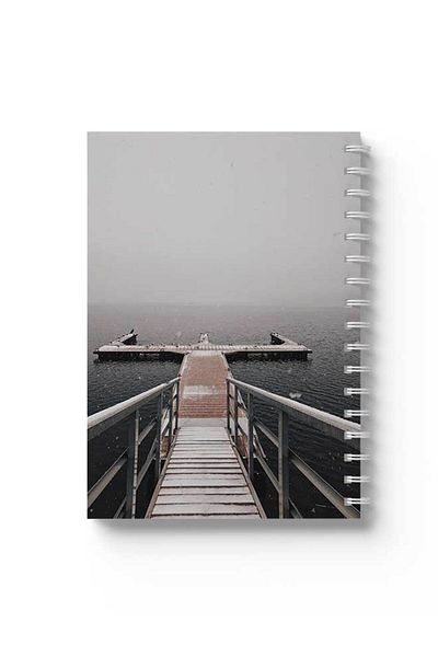 LOWHA Spiral Notebook with Front and Back Hard Covers Featuring Into the Sea Design