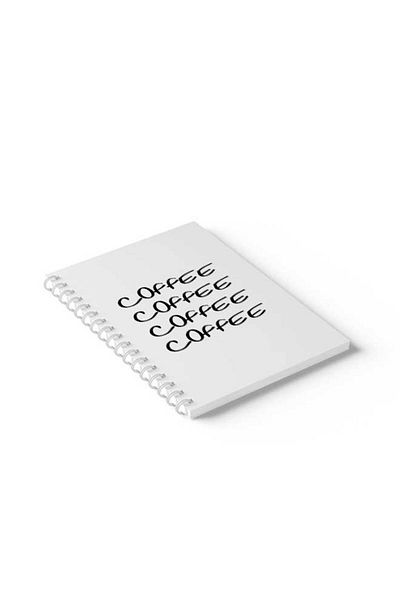LOWHA Spiral Notebook with Front and Back Hard Covers Featuring Coffee Design