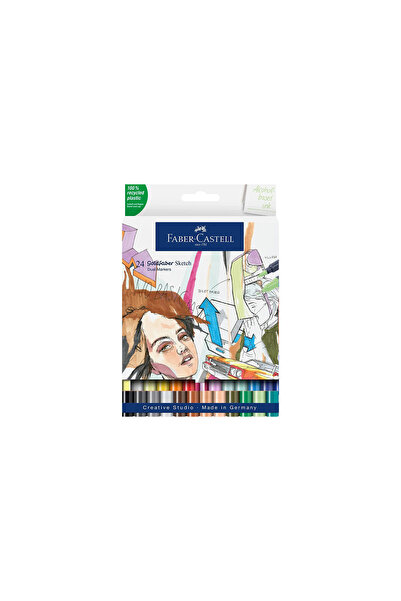 Faber Castell Goldfaber Sketch Markör Seti, 24'lü, Çift Uçlu, 0.6 mm Fineline...