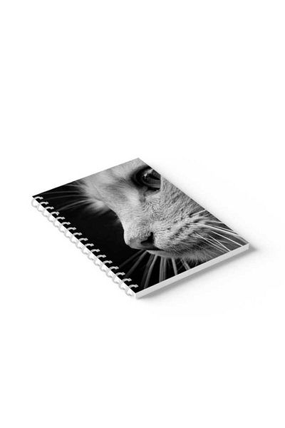 LOWHA Spiral Notebook with Front and Back Hard Covers Featuring Cat Design