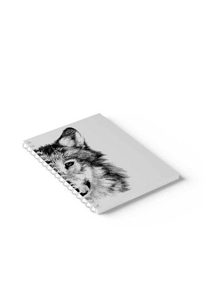 LOWHA Spiral Notebook with Front and Back Hard Covers Featuring Husky Design