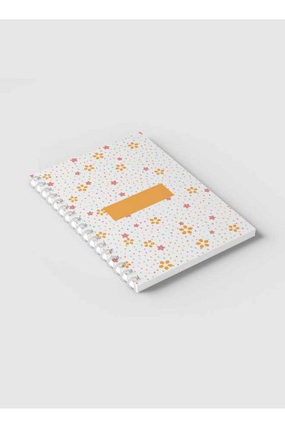 LOWHA Spiral Notebook with Front and Back Hard Covers Featuring Dots & Stars Design