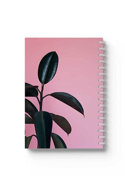 LOWHA Spiral Notebook with Front and Back Hard Covers Featuring Plant Design