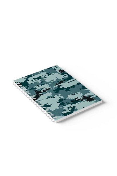 LOWHA Spiral Notebook with Front and Back Hard Covers Featuring Pixels Design