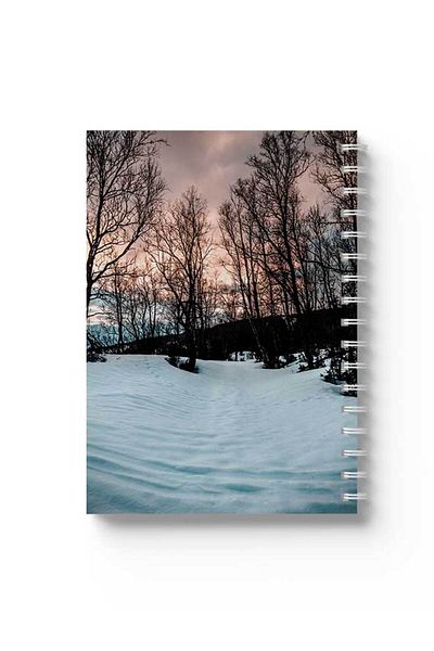 LOWHA Spiral Notebook with Front and Back Hard Covers Featuring Snow Design