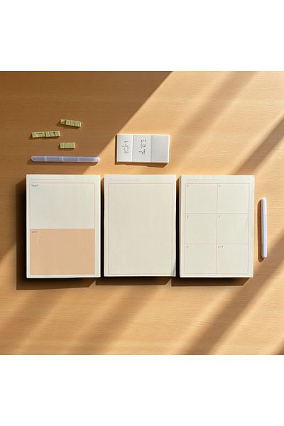Fark Tanıtım Set de 3 bucăți de hârtie pentru note de birou – Astăzi - Mâine |   Plan săptămânal |   Pagina punctată |   80 de coli